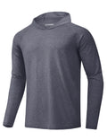 MAGCOMSEN Men Sun Hoodie UPF 50 Long Sleeve Quick Dry Lightweight Fishing Shirt Breathable Hiking Running Swim Rash Guard