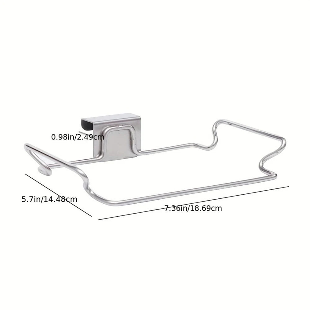 Convenient Hands-Free Kitchen Trash Bag Hanger - Durable Steel